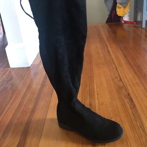 Black sued knee high boots